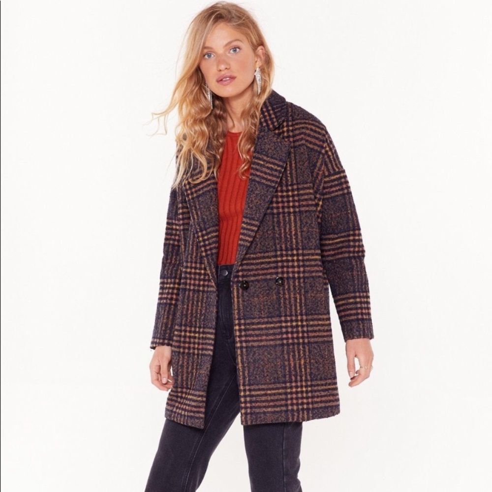 Nasty Gal Brand New Oversized Navy Coat